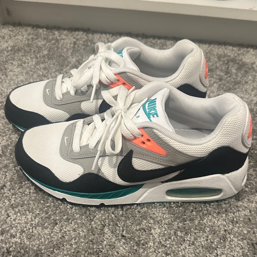 Nike White Black Teal Coral Low-Top Sneakers